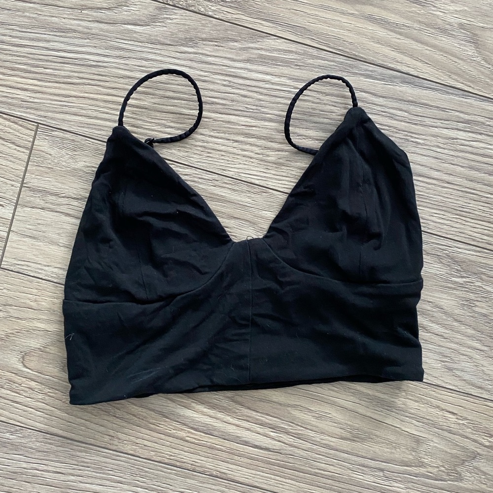 Aritzia Black V-Neck Bralette